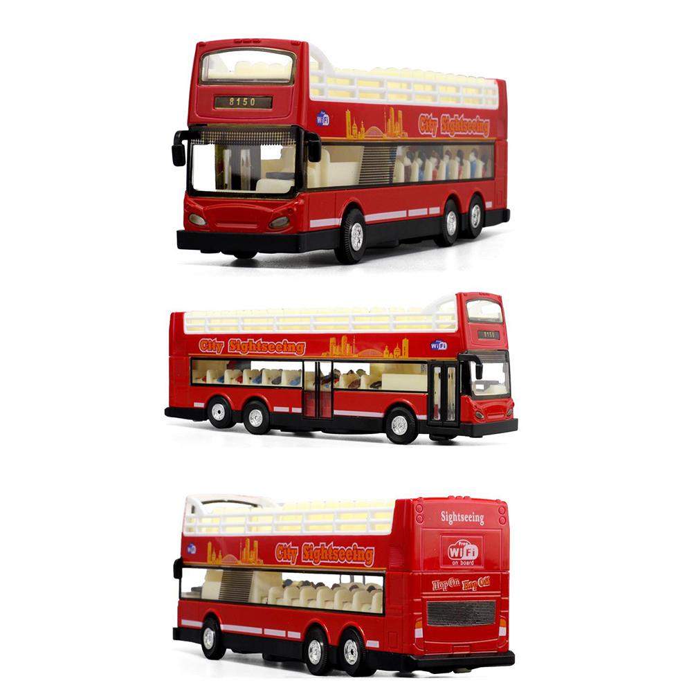 Autobuz din aliaj, autobuz cu două etaje, mașini muzicale cu sunet și lumină, jucării