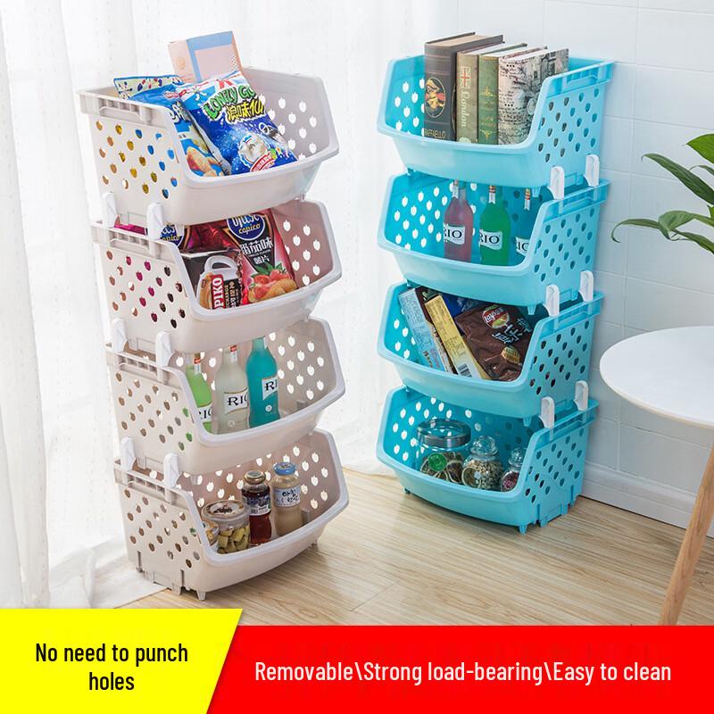JINGRUIXIANG Stackable Plastic Kitchen Storage Rack