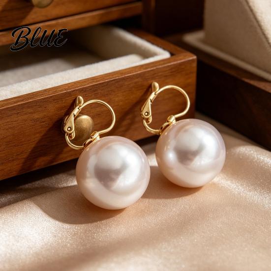 Eye-catching Earrings 1 Pair Faux Pearl Dangle for Women Gold