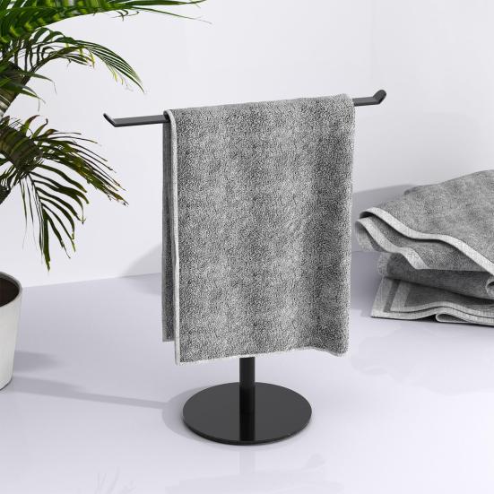 Yousheng Bad Handtuchhalter Einfach zu installieren Mehrzweck Badezimmer Arbeitsplatte T-Form Handtuchstange Ständer mit Schwerem Sockel