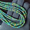 Smooth Polish Rainbow Flashy Rondell Ethiopian Opal Beads, Black Opal strand beads.