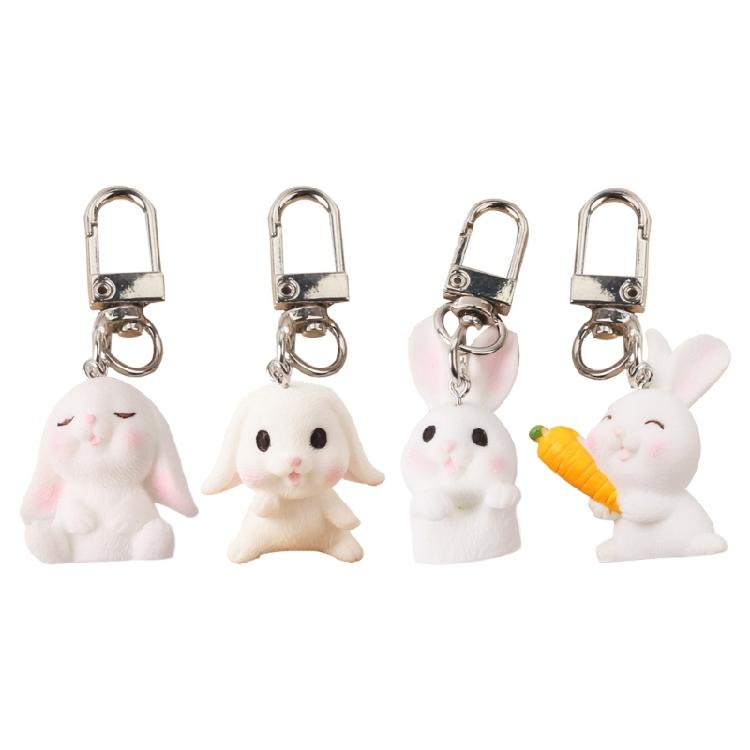 Bunnies Keychain Rabbit Key Rings Keychain Backpack Charm Bag Pendants Women Men