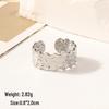 European Chic Irregular Open Ring Set with Creative Convex-Concave Texture for Women