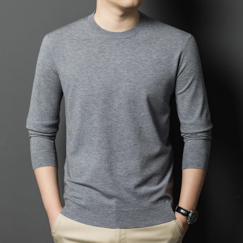 Men S Long Sleeve Knit Sweater Wool Blend Casual Winter Warm Pullover