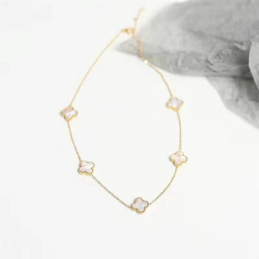 Four-leaf Clover Necklace Five-flower 18K Titanium Steel Fashionable and Versatile Temperament Senior Ladies Clavicle Chain
