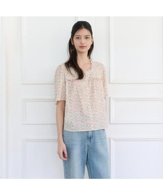 THURSDAY ISLAND Flower Pattern Square Neck Blouse_T264Mbl253W