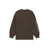 WE11DONE Gothic Logo Print Washed Long Sleeve Drop Shoulder T-Shirt Unisex T-Shirt Brown WD-TT0-24-714-U-BR