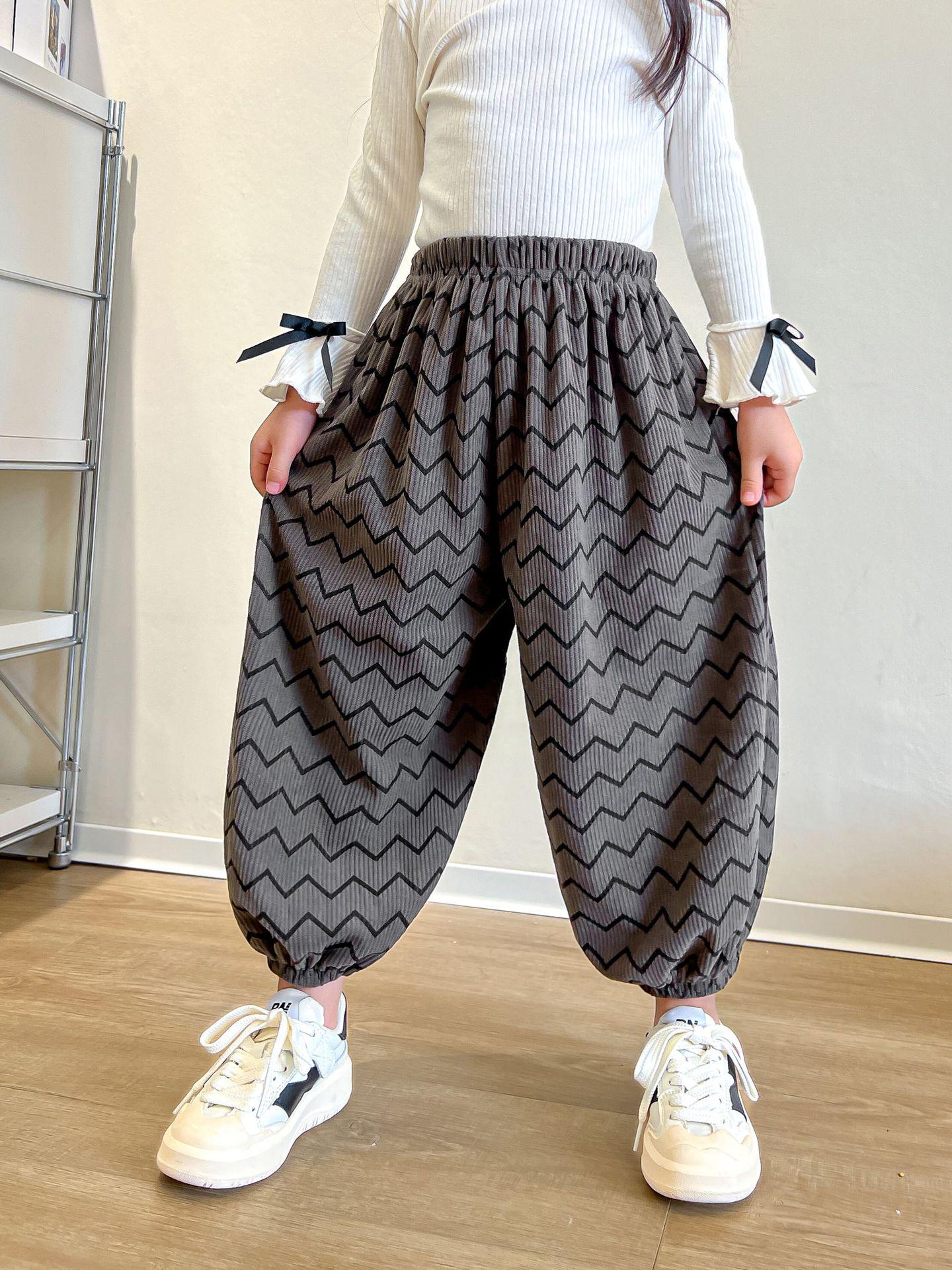 

Осенние детские модные вельветовые брюки-гаремы - Повседневный свободный крой для мальчиков и девочек 150 cm