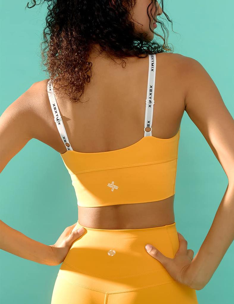 XEXYMIX Padded Yoga Bra Sleeveless Tank Amphibious Size Saffron Yellow Women's Top, Top, Top, WT4361G, Swimwear, L,
