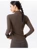 Fleece-Lined Women's Long Sleeve Yoga Jacket with Pockets - Slimming, Warm, and Ideal for Running