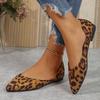Spot~ Foreign Trade Popular Women's Shoes 25 Spring and Summer New Ins Fashion Leopard Print Pointed Head Shallow Mouth Flat Bottom Laden S