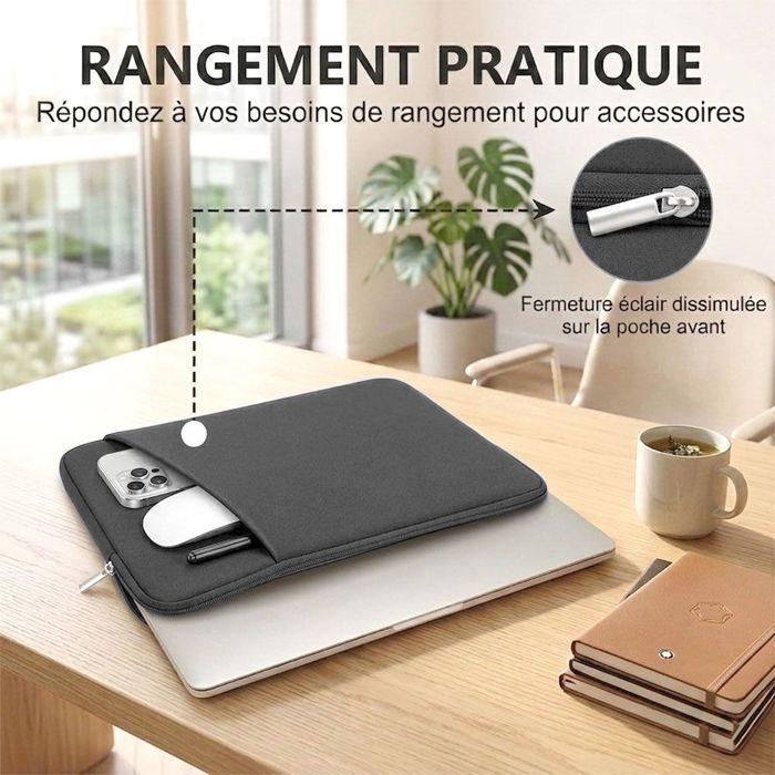 Housse Ordinateur Portable 15" - Compatible avec MacBook Air Acer Lenovo Dell Asus - Gris