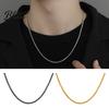 Exquisite Necklace Wheat Chain for Men Gold Black Tone