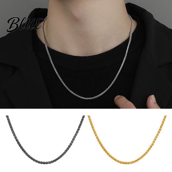 Exquisite Necklace Wheat Chain for Men Gold Black Tone