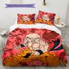 Dragon Ball Krillin Muster Bettwäsche Heimdekoration Geburtstagsgeschenk (1 Bettbezug + 2 Kissenbezüge, ohne Füllung)