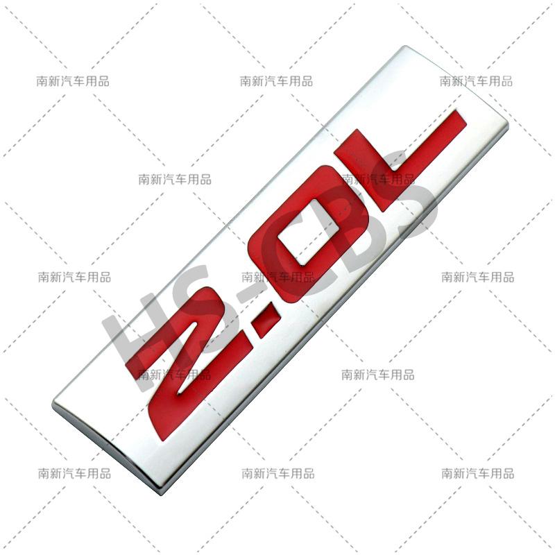 3D Metal 2.0L 2.2L 2.3L 2.4L 2.5L 2.6L 2.7L 2.8L Car Engine Displacement Badge Rear Trunk Emblem Stickers Decorative Accessories