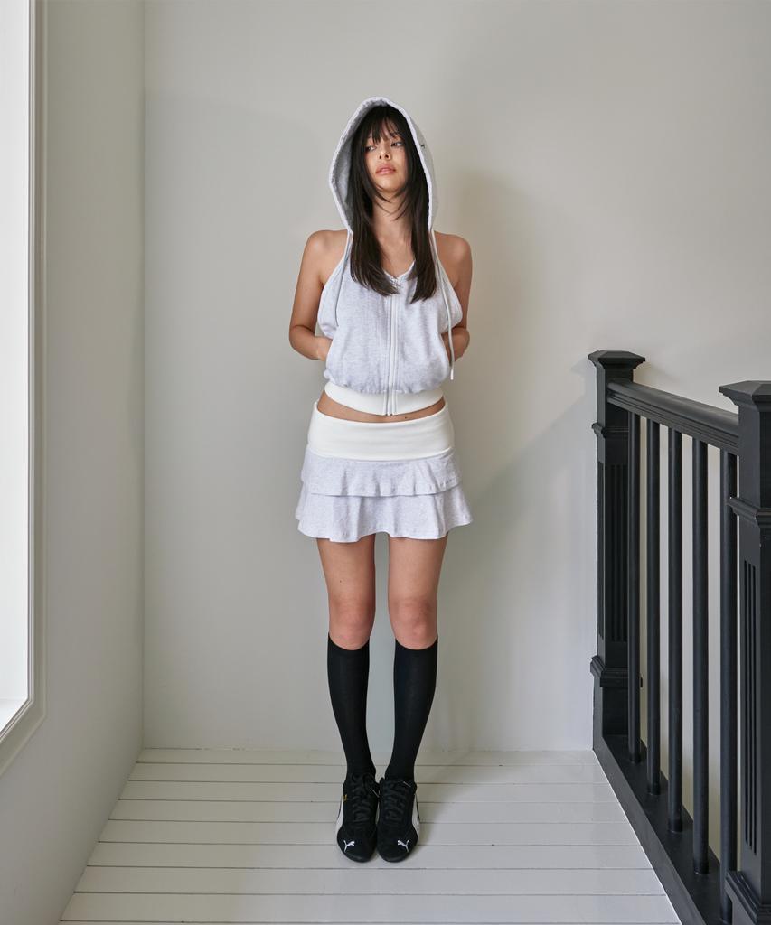 Poyeong 00 Can Can Skirts White Melange