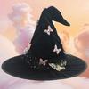 Carnivals Witch Hats Masquerades Ribbon Wizard Hats Adult Kids Witch Hats for Various Themed Celebrations