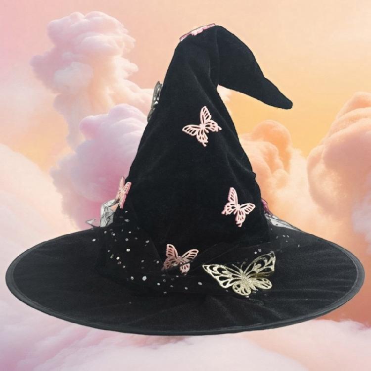 Carnivals Witch Hats Masquerades Ribbon Wizard Hats Adult Kids Witch Hats for Various Themed Celebrations