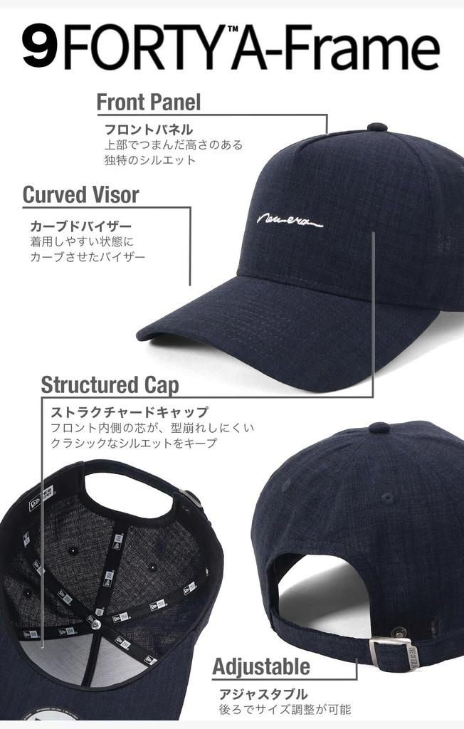 9FORTY Visor EasySnap Cap 15196180 NER34C3863 Navy Long Visor 9FORTY ONSPOTZ Special Order Flax Cotton Handwritten Logo Hat Snapback Long Visor Long