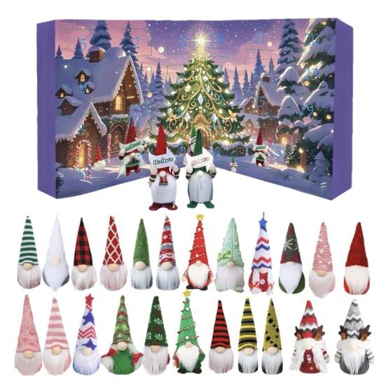 2025 Christmas Gnome Advent Calendar 24 Day Countdown to Christmas Ornament with Collectible Dwarf Dolls for Boys Girls And Adults