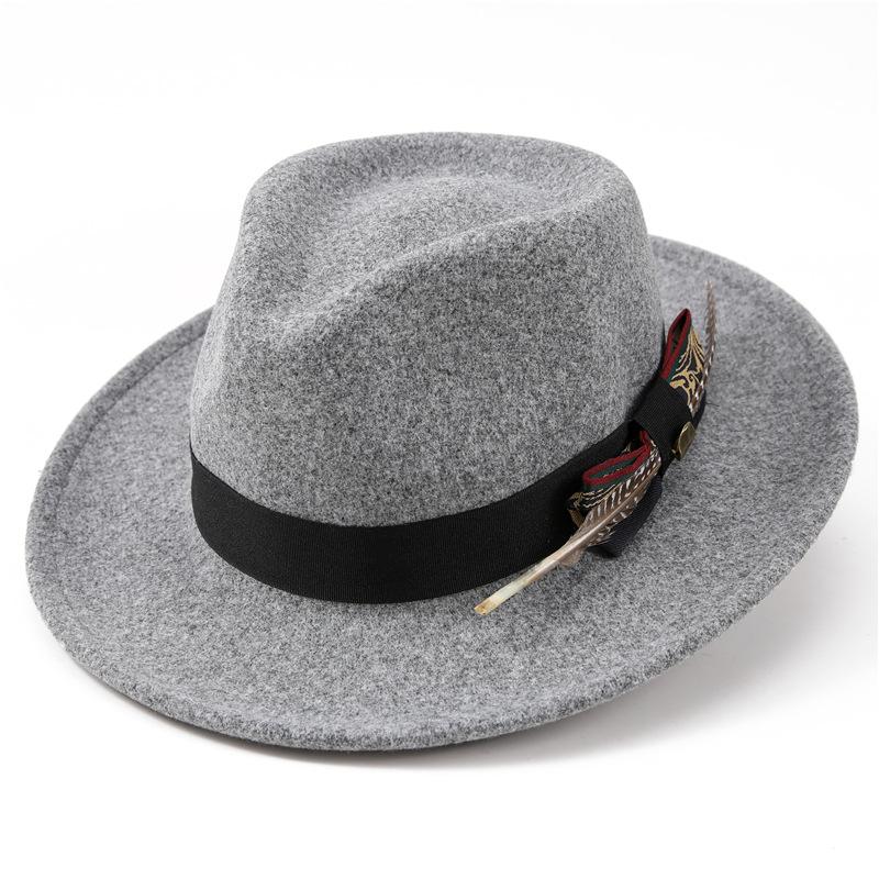 Men's Wool Felt Hat with Feather & Heart, Premium Fashion Riding Hat for Women