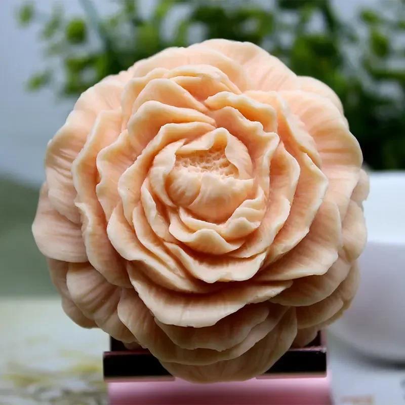 2026New Peony Silicone Candle Mold Extra Large 3D Flower Aromatherapy Plaster Resin Making Tool Diy Chocolate Cake Soap Mould