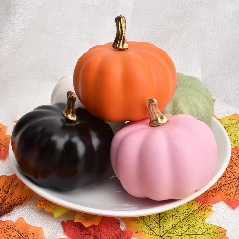 2Pcs Artificial Pumpkin Set, Faux Pumpkin Simulation Pumpkin Model, Decorative Fake Pumpkin for Halloween Thanksgiving Table Centerpiece