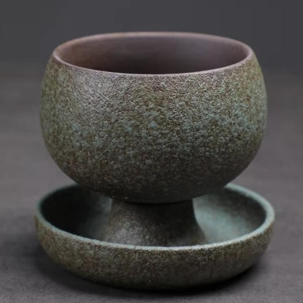 

with Saucer Rotate Tea Cup Round Retro Latte Cup Unique Ceramic Coffee Cup Office зелёный