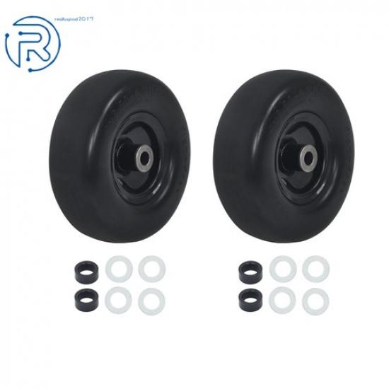 (2-Pack) 9×3.50-4” Безвоздушная цельнолитая шина для газонокосилки в сборе с колесом