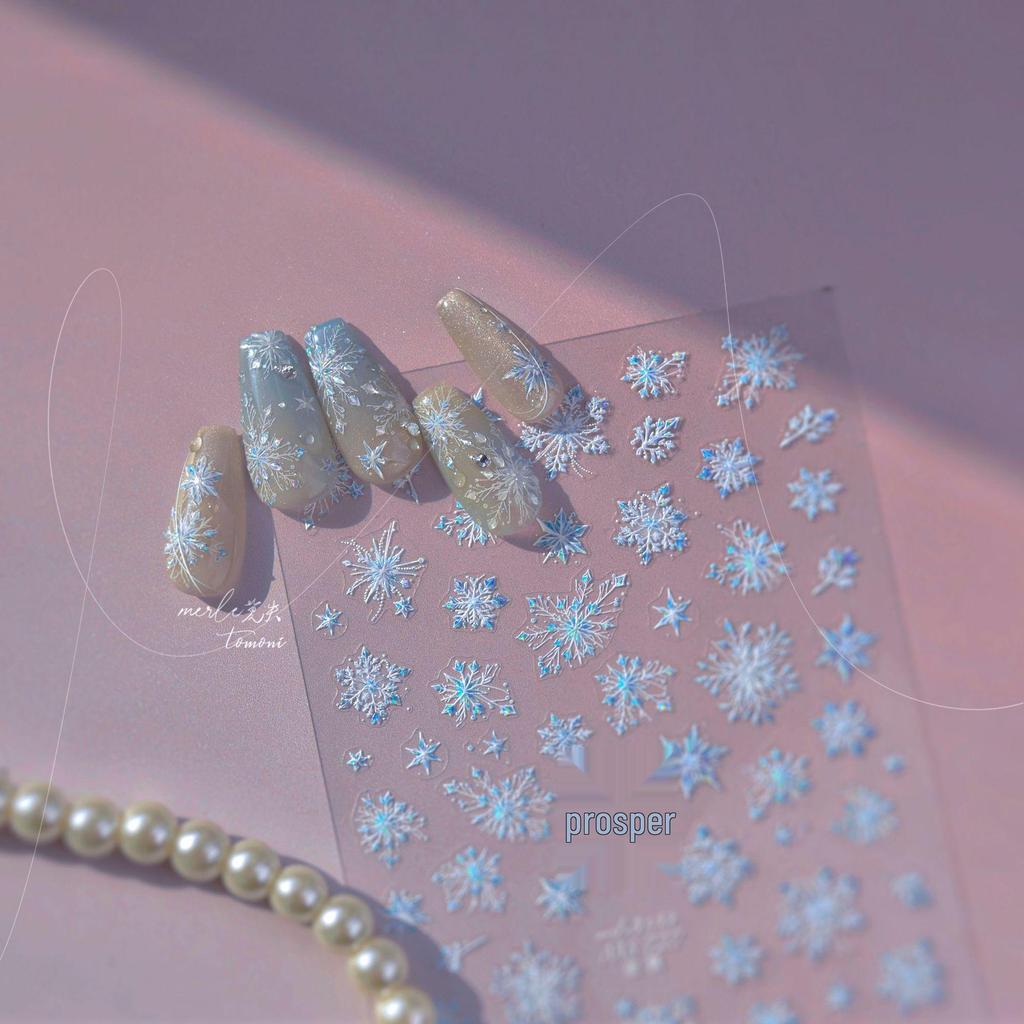 Tomoni Snowflake Nail Stickers - DIY Japanese Collaboration Metal Nail Art