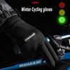 Winter Cycling Gloves for Unisex Fleece Lining Waterproof Touch Screen Compatible Outdoor Fishing Portable Full-finger Gloves