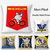 M-MichelinS T-Tyres Pillow Case Plush Fabric Soft Double Sided Print Sofa Cushion Cover Throw Pillow Covers