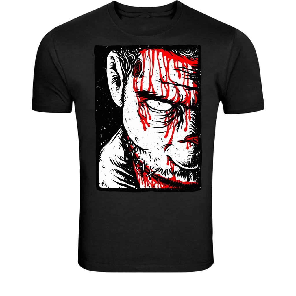 Bloody Horror Face T-Shirt - Dark Slasher Movie Style Graphic Tee