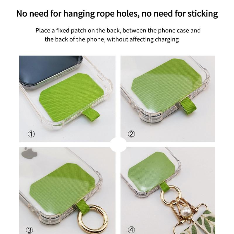 Universal Adjustable Leaf Shaped Phone Lanyard for Women Crossbody Single Shoulder Neck Strap Pearl Pendant Hanging Anti Loss