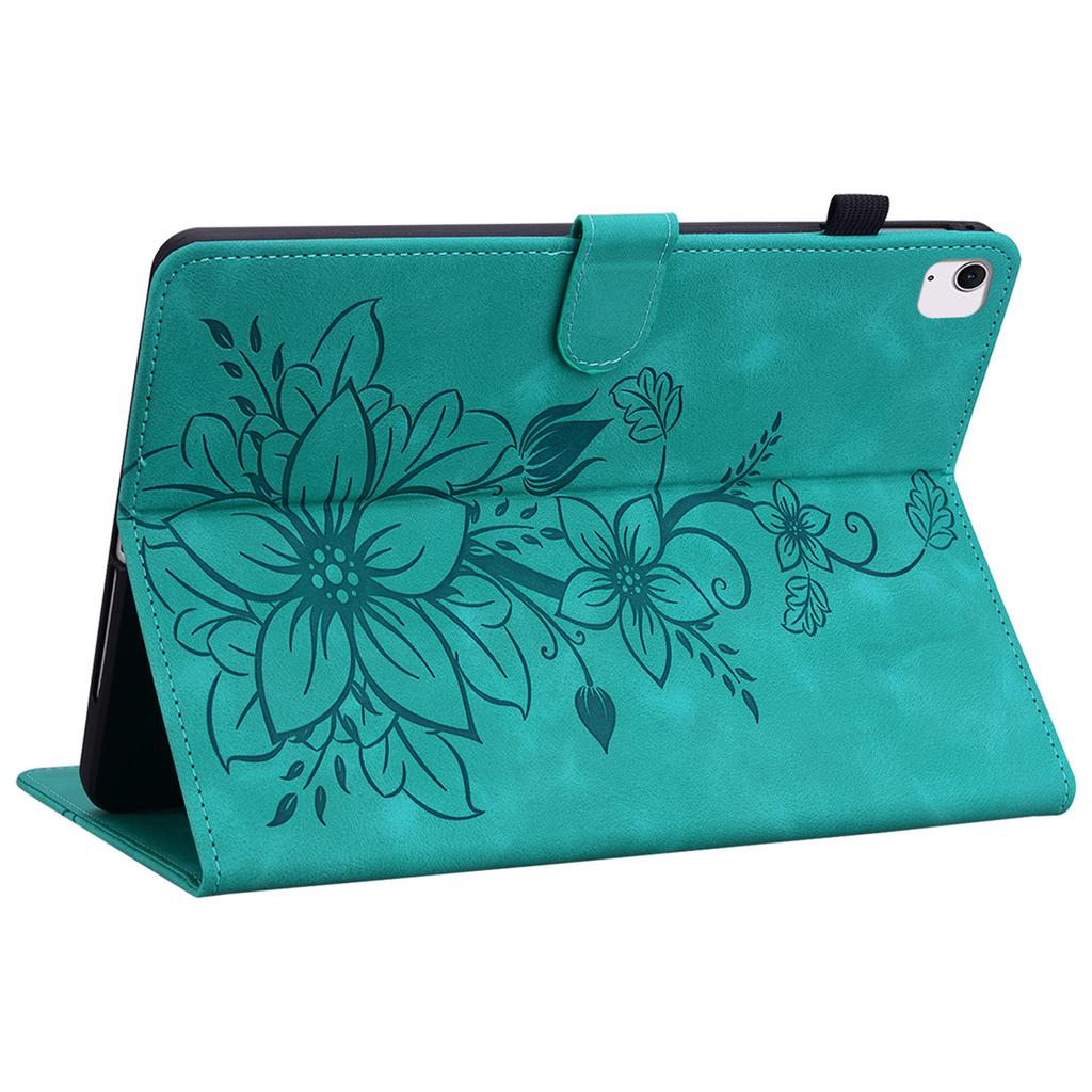 For iPad Air 11 (2025)/(2024) Case with Card Slots Lily Flower Leather+TPU Full Protection Tablet Cover