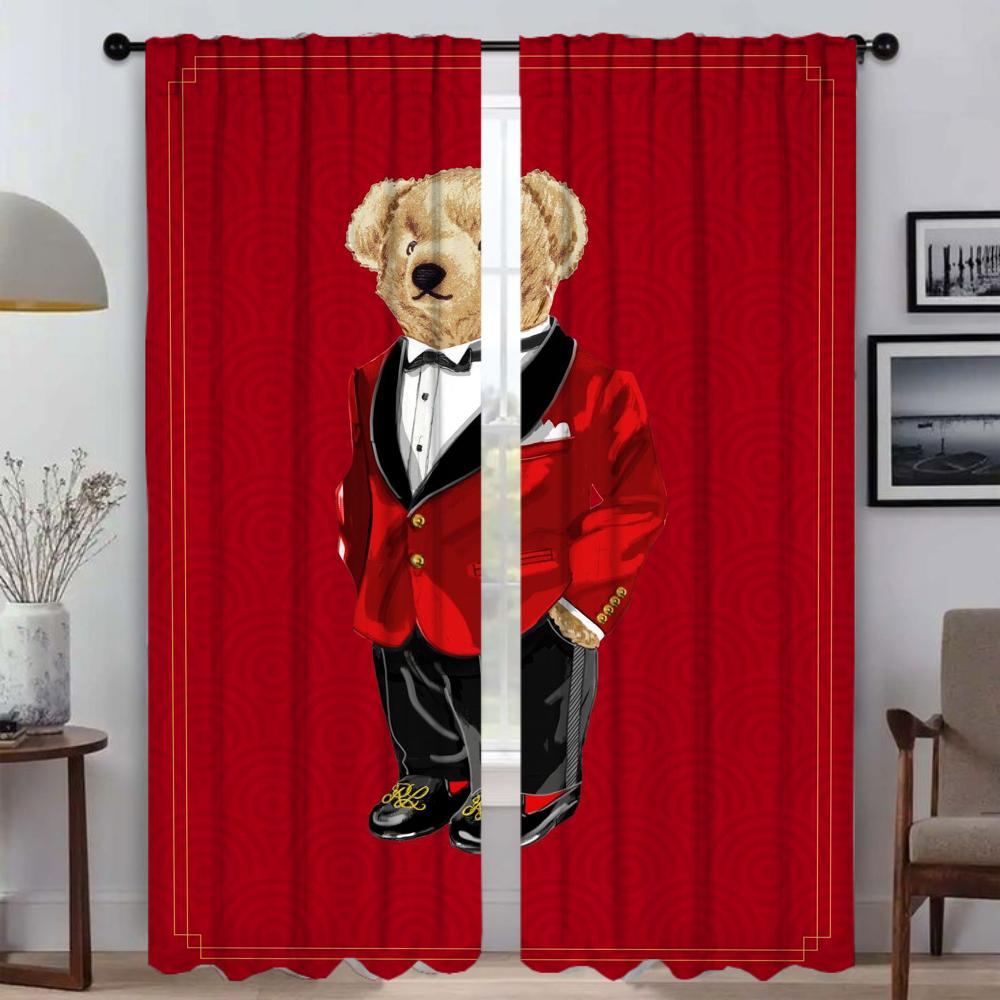 

Elegant Room Curtains for Camera POLO BearS Living Room Curtain Anti-mosquito Curtains 2 Pieces Tulle for Bedroom Partition Home W50xH70cmx2pcs-CL