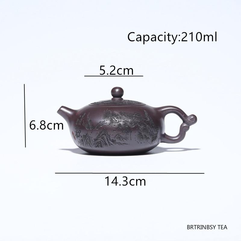 Tradition Yixing Purple Clay Teapot Chinese Handmade Tea Pot Household Beauty Kettle Raw Ore Zisha Tea Set Accessories 210ml