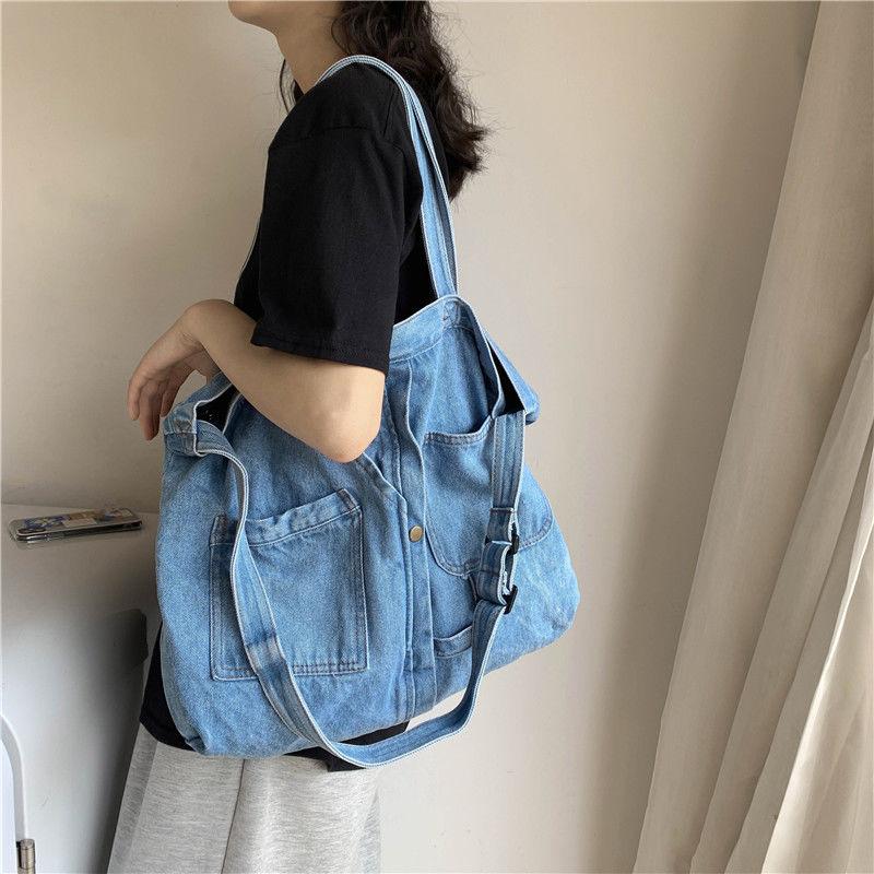Canvas Women Bag New Fashion Office Lady High-Capacity Tote Bag Shoulder Bag Handbag Shopping Bag Travel Bag