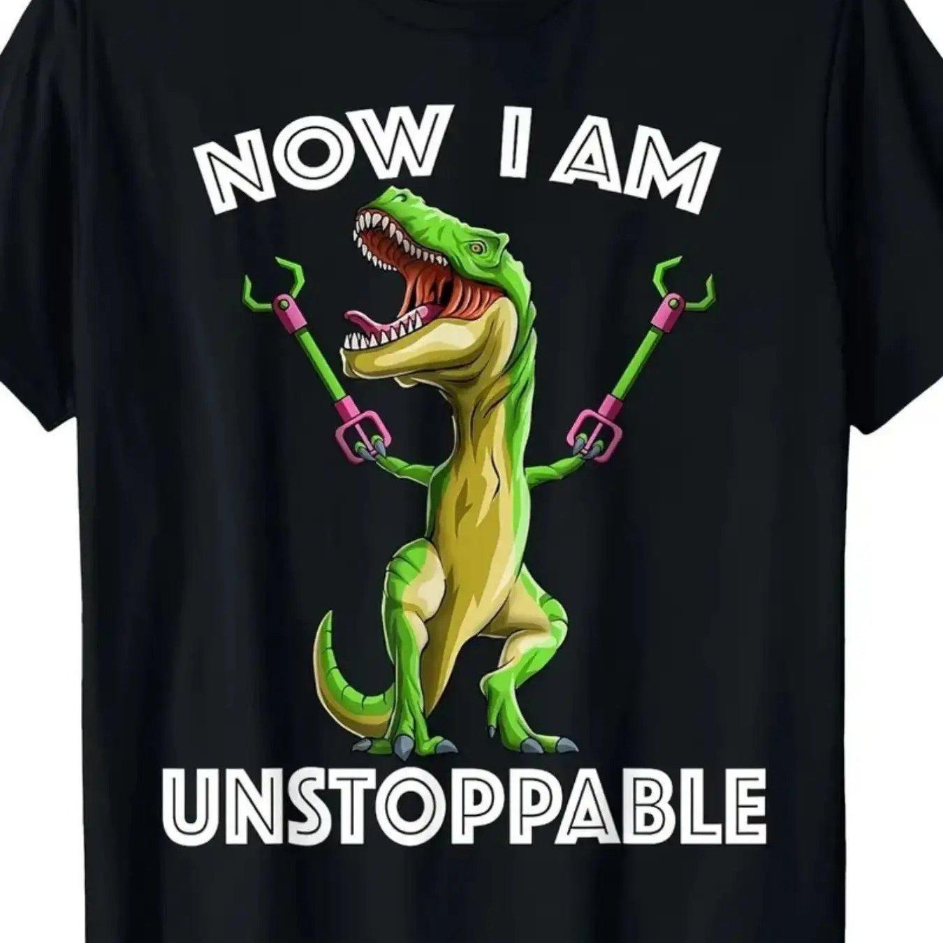 Men s T-Rex with Grabber Arms  Unstoppable  Humorous T-Shirt S чёрный