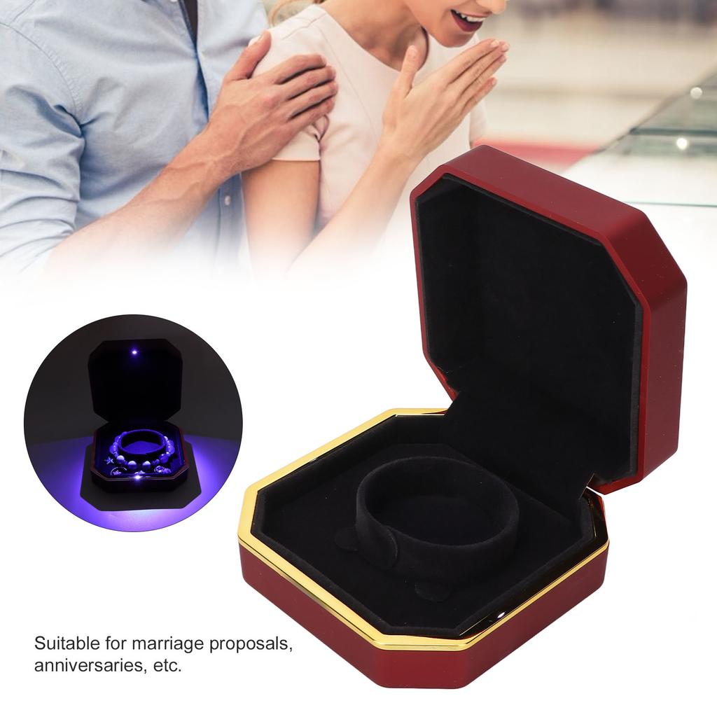 LED Bracelet Storage Box Portable Elegant Jewelry Bracelet Display Case   for Wedding Proposal