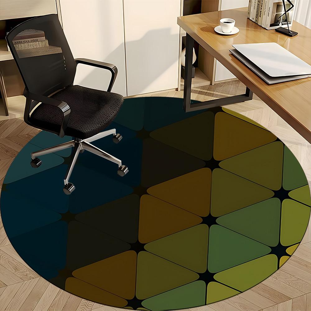 1PC Geometric Triangle Pattern Chair Carpet for Office Non-Slip, Lightweight, Machine Washable Rug for Office, Sleeping, Room - Holiday Decoryy25100