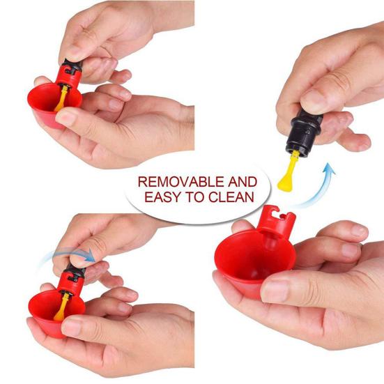 10Pcs Water Bowl High Capacity No-Spill Plastic Automatic Animal Drinking Feeder for Chicken