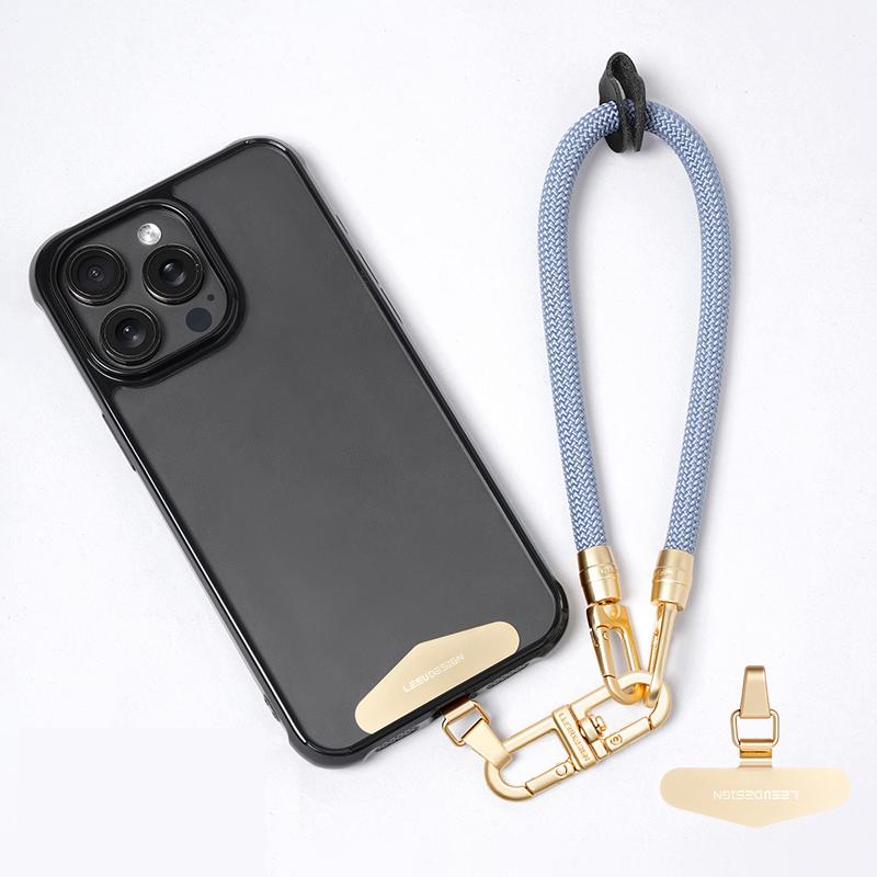 LEEU DESIGN 30cm Smartphone Strap Cell Phone Polyester Lanyard with Metal Tether Tab