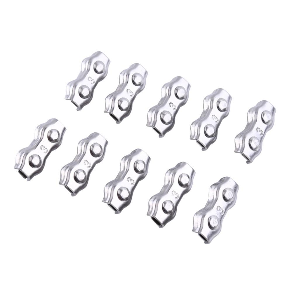 10pcs Stainless Steel M3 Duplex Clips Sturdy Design Wire Rope Clips  Cable Management