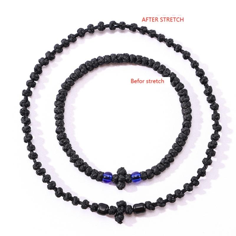 Verstellbares griechisch-orthodoxes Armband, christliches Gebetsarmband, handgewebt, Unisex-Armband, religiöses Handketten-Ornament