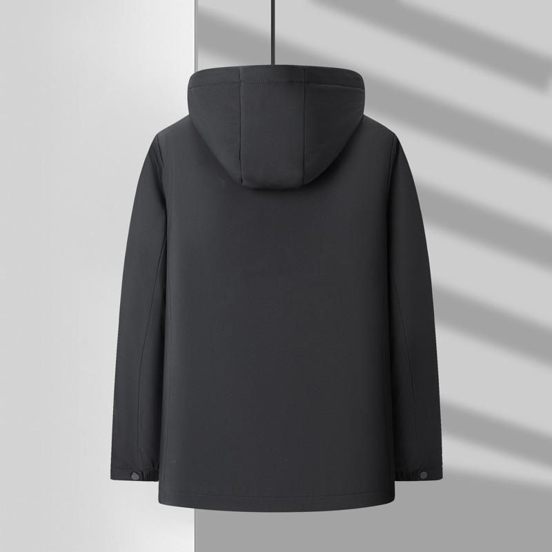 Winter Hooded Removable Medium and Long Business Leisure Middle-aged and Elderly Padded Jacket