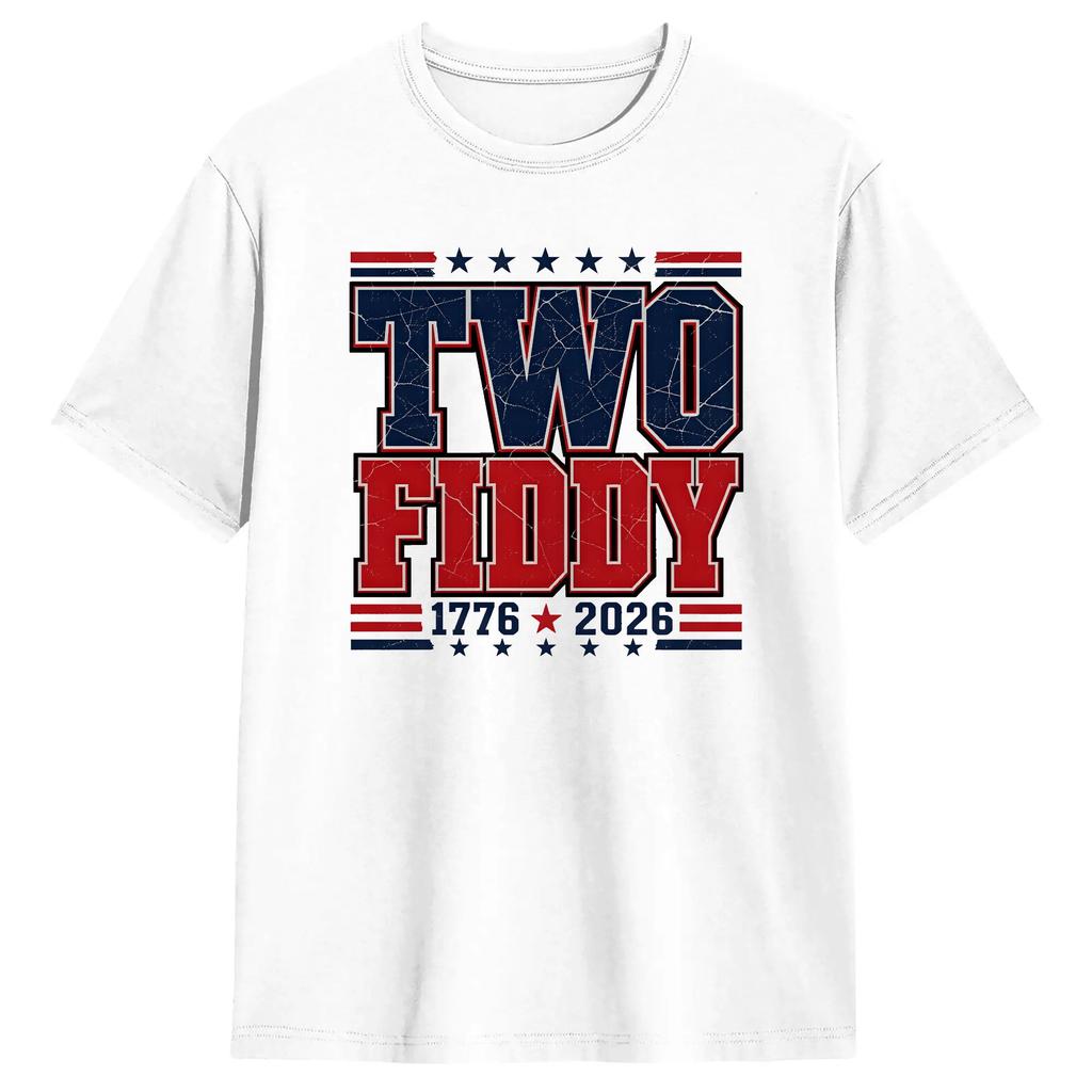 Two Fiddy T Shirt Summer Hip Hop Tshirts Cotton O Neck Plus Size Clothes Short Sleeve Y2k Fun Tshirt