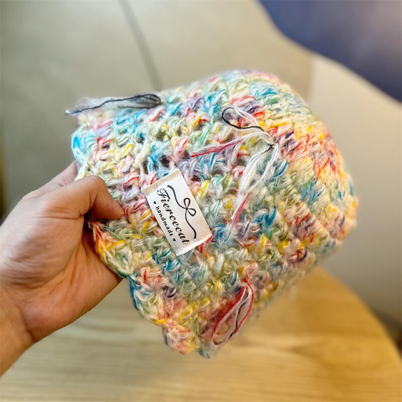 

Новая красочная вязаная шапка-пуловер женская осенне-зимняя японская милая и универсальная с бантом теплая шерстяная шапка Adjustable