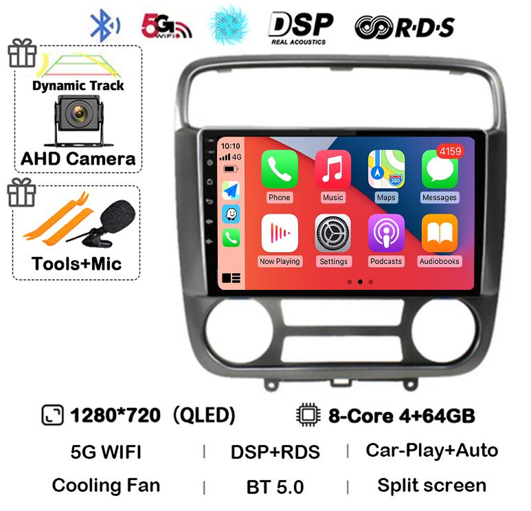 Android 14 Carplay Auto for Honda Stream 2001-2004 MT/AT 2din Car Radio Stereo Multimedia Video Player Audio Navigation GPS WIFI
